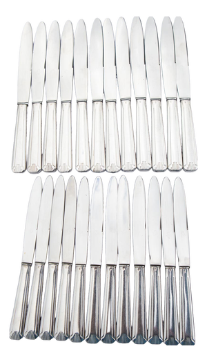 French Art Deco Style Table and Appetizer Knives for 12 from DAM, 1940s, Set of 24