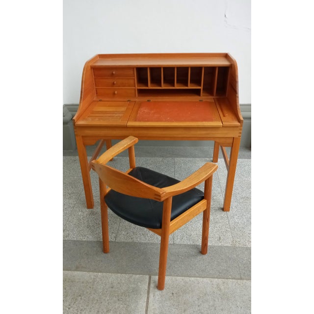 Oregon Pine Desk and Chair by Andreas Hansen for Hadsten, 1970s, Set of 2 For Sale - Image 18 of 18