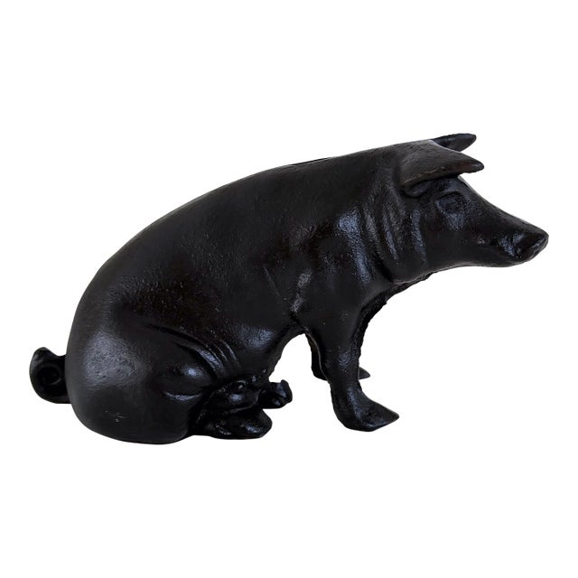 Antique Cast Iron Pig Bank For Sale