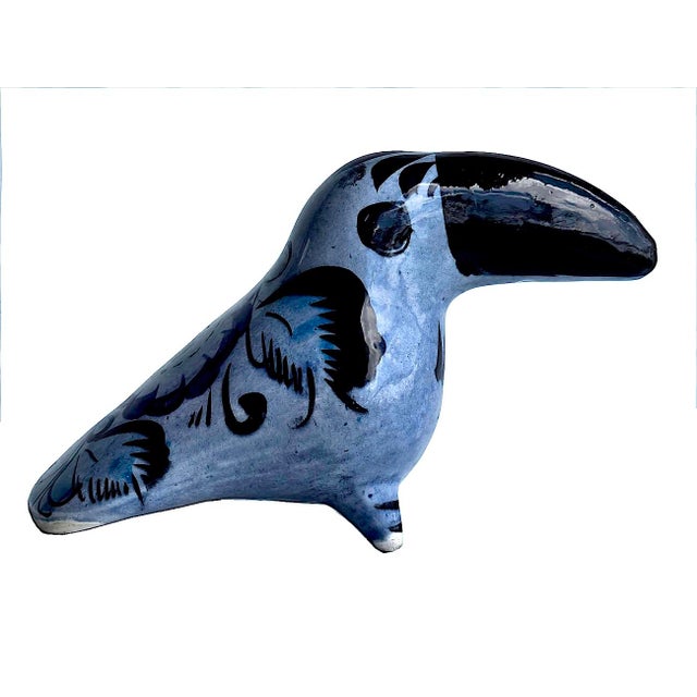 1970s Tonalá Mexico Ceramic Blue Toucan Bird Figurine For Sale In Miami - Image 6 of 14