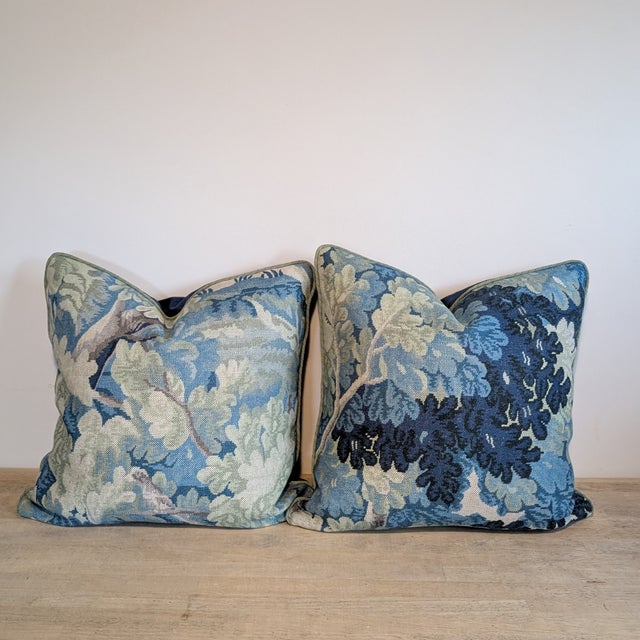 Not Yet Made - Made To Order Cowtan & Tout Richmond Pillows in Blue & Green - Pair For Sale - Image 5 of 7