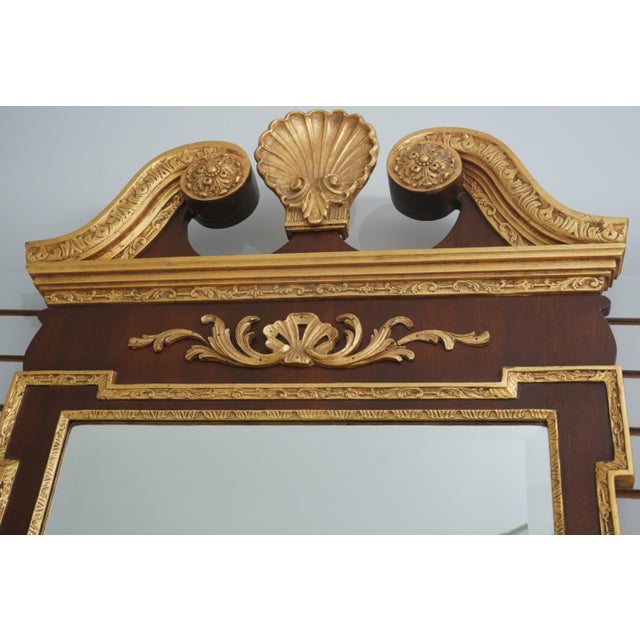 Friedman Brothers Friedman Brothers Mahogany Gold Gilt Trim Chippendale Mirror For Sale - Image 4 of 10