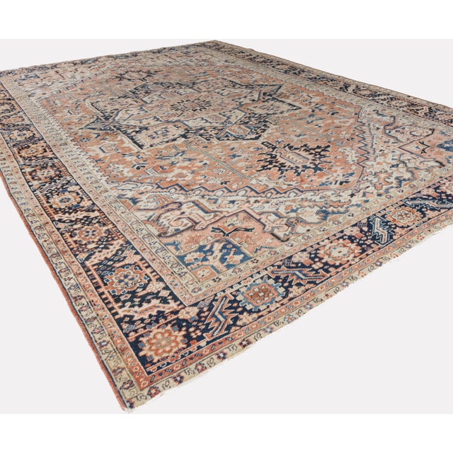 Textile Vintage Heriz Rug 9ft 2in X 12ft 11in For Sale - Image 7 of 12