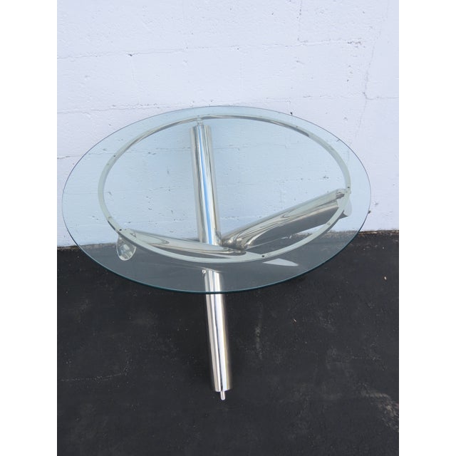 Milo Baughman Style Chrome Glass Top Jax Tables a Pair 6571 For Sale - Image 13 of 18