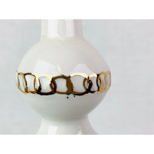 Gold White Mediterranean Spice Jar Urn – 2 Pieces For Sale - Image 10 of 13