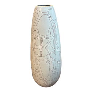Mid Century Modern Lapid Sgraffito Vase 17 1/4"h Circa 1960