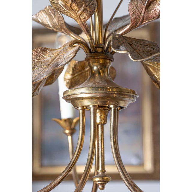 Metal Mid 20th Century French Maison Charles-Inspired Gilt Bronze Chandelier For Sale - Image 7 of 10