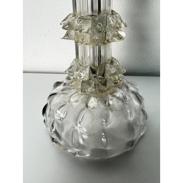 Rostrato Murano Glass Table Lamp in the style of Barovier & Toso, 1940s For Sale - Image 7 of 12