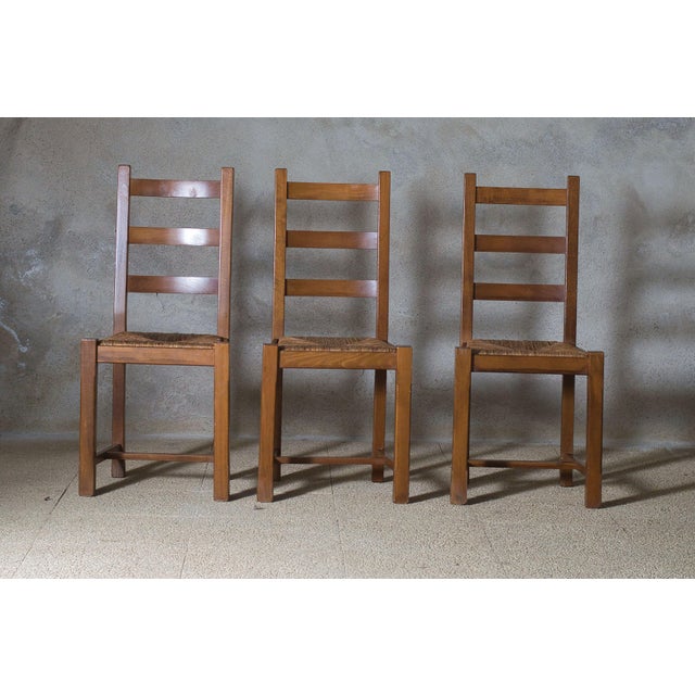 1950s Brutalist Dining Chairs, France, 1950s, Set of 3 For Sale - Image 5 of 12