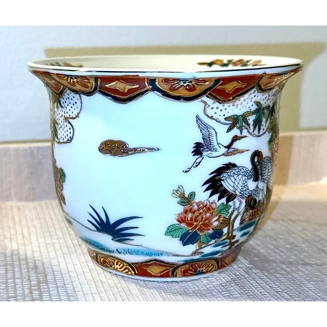 Chinoiserie Vintage Chinoiserie Planters W/Water Trays - A Pair For Sale - Image 3 of 10