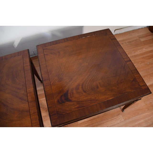 Traditional 1930s Pair of Brandt English Regency Mahogany Side Tables / End Tables For Sale - Image 3 of 16