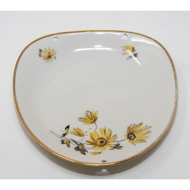 Kronester Bavaria Triangular Porcelain Plate Vintage Handpainted Ceramic Germany For Sale - Image 10 of 10