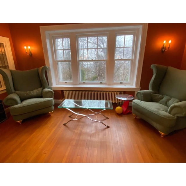 1970s 1970s Maison Jansen Nickel & Brass X Base Coffee Table For Sale - Image 5 of 9