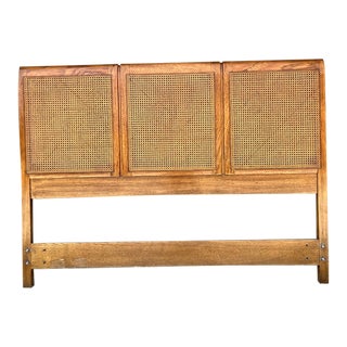 Mid 20th Century Drexel Cane Queen Size Headboard For Sale
