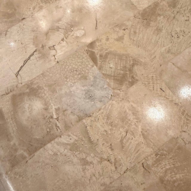 Vintage Tessellated Travertine Swivel Coffee Table by Casa Bique For Sale - Image 12 of 14