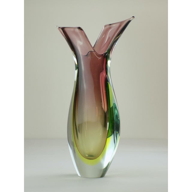 Flavio Poli Vintage Green Murano Glass Sommerso Vase by Flavio Poli for Seguso, 1960s For Sale - Image 4 of 5