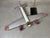 Large wooden toy airplane. Visible signs of use but no less decorative. Mounted on a high slender support. Wingspan: 97cm....