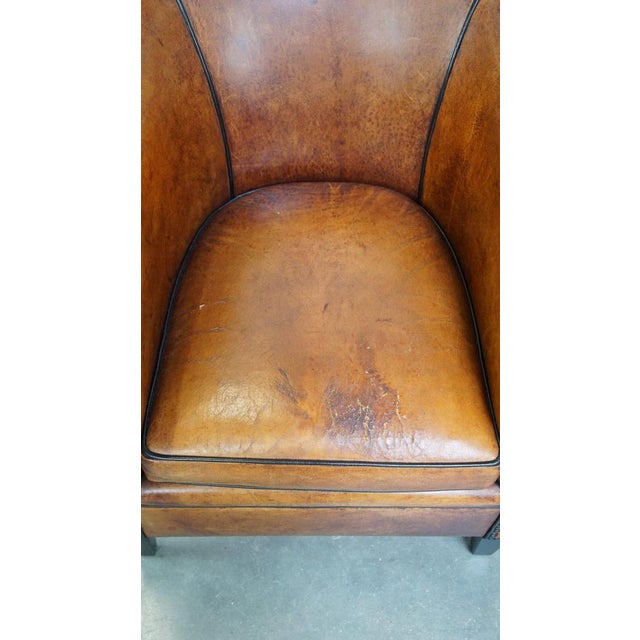 Vintage Club Chair in Sheep Leather For Sale - Image 6 of 13