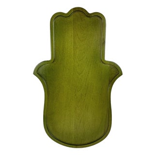 Hamsa Wooden Hand Tray For Sale