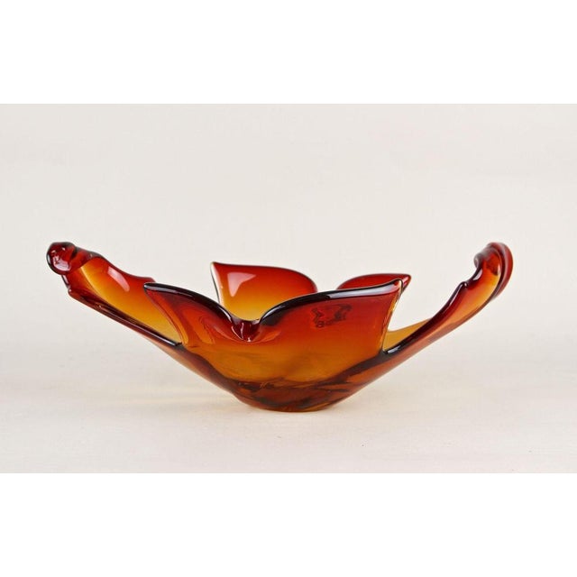 Mid-Century Murano Glass Bowl in Amber, Orange, and Red Tones, Italy, 1960s For Sale - Image 12 of 18