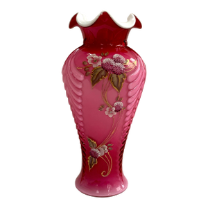 Fenton "Berries of Wild Rose" Art Glass Vase Limited Edition