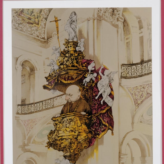 1970s Charles Bragg "The Observer" Hand Signed and Numbered Limited Edition 62/300 Framed and Matted Lithograph For Sale In San Diego - Image 6 of 6