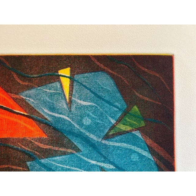 Mid-Century Modern Abstract Etching Aquatint - Arnold Grossman, Ed. 3/30 - Arches For Sale - Image 10 of 13