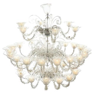 Venetian Murano Crystal Chandelier, 1970s For Sale