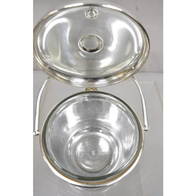 Mid Century Modern Sheffield Silver Vintage Silver Plated Hinged Lid Ice Bucket For Sale In Philadelphia - Image 6 of 11