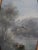 Baby Blue Antique Landscape Painting in Ornate Wood Frame For Sale - Image 8 of 12