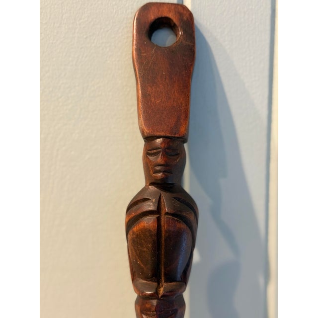 Oversized Carved Wooden Salad Spoon & Fork Server Set For Sale In Nashville - Image 6 of 12