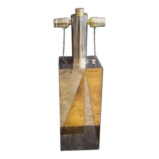 Brass and Chrome Table Lamp From Noel b.c.. Italy 1970's For Sale