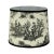 This black and off-white oval toile lamp shade features a timeless pastoral design, blending classic elegance with a...