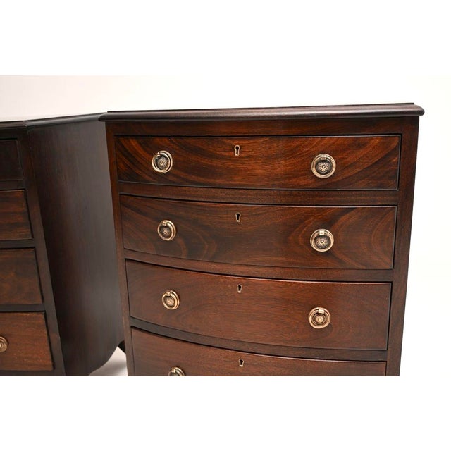 Antique Bow Fronted Chest of Drawers, 1900, Set of 2 For Sale - Image 6 of 11