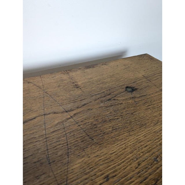 Wood Oak Plan Cabinet by L. Sautereau For Sale - Image 7 of 8