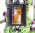 Antique Black Wrought Iron and Stained Glass Lantern, France, 1940s For Sale - Image 3 of 11