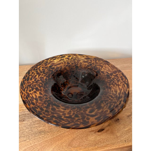 1970s Italian Handblown Murano Tortoiseshell Centerpiece Bowl For Sale - Image 11 of 12