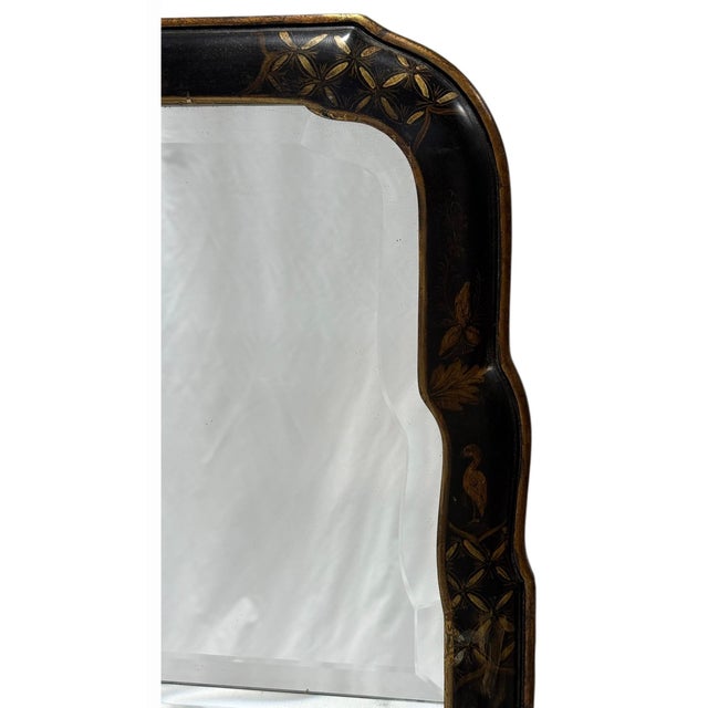 Black Friedman Bros. Black Chinoiserie Colonial Williamsburg Restoration Wall Mirror For Sale - Image 8 of 8