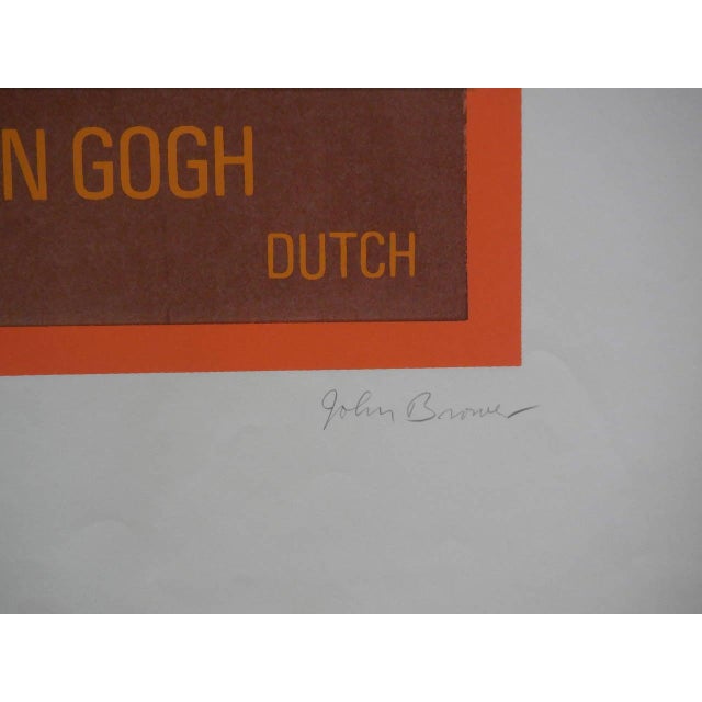 John Brower, Pop Art Vincent Van Gogh Serigraph, 1968 For Sale - Image 4 of 5