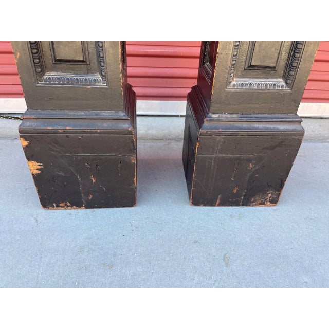Wood Antique 19c Architectural Salvage Newel Post-A Pair For Sale - Image 7 of 13