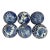 Set of 6 Blue & White Porcelain Decorative Balls – Floral Chinoiserie Design – Made in China For Sale