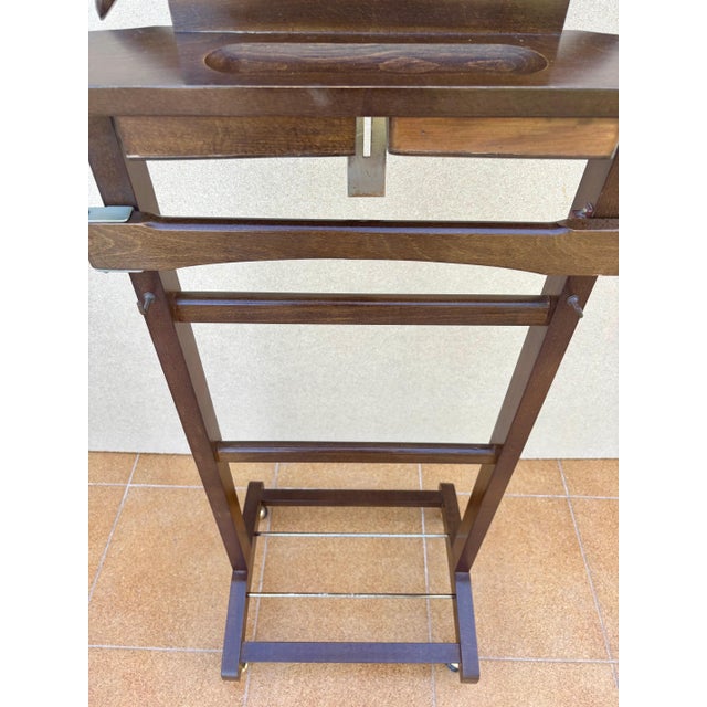 Mid-Century Modern Mid 20th Century Wooden Valet Stand with Hanger and Storage Trays For Sale - Image 3 of 12