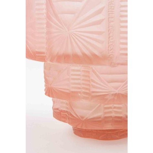 Art Deco French Pink Glass Vase, 1930s For Sale - Image 4 of 5