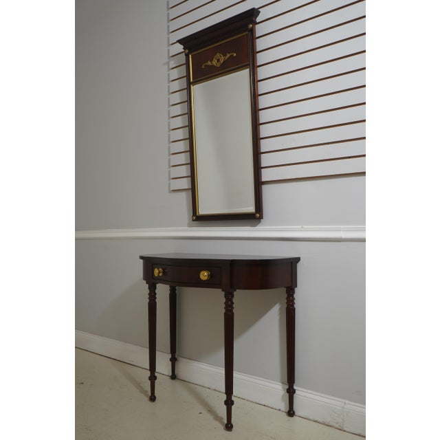 Age: Approx: 30 Years Old Details: Sheraton Style Gold Accents Beveled Glass Dovetailed Drawer Construction Fine Carved...