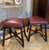 Antique Ebonized Twisted Legs Stools with Burgundy Studded Leather Seats, 1890s, Set of 2 For Sale - Image 3 of 16