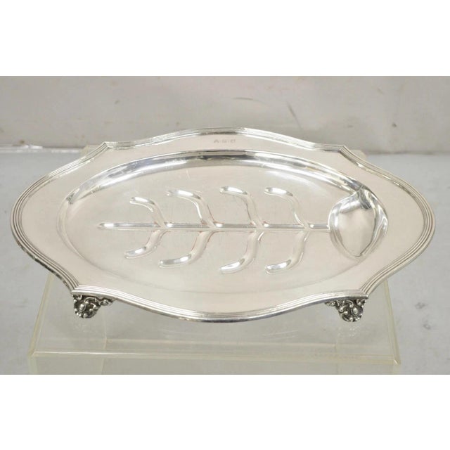 Vintage English Sheffield Meat Cutlery Serving Platter Tray "Asc" Monogram For Sale - Image 11 of 11