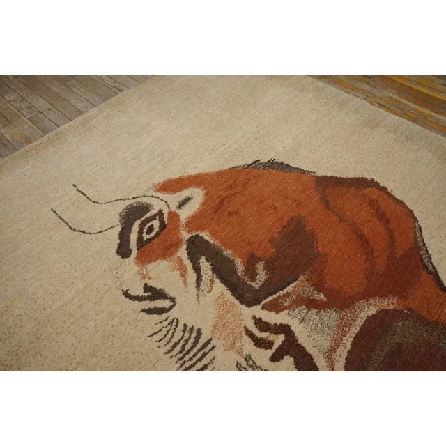 Textile Artistic Beige Color Animal Pattern Vintage Art Deco Olga Fisch Design Ecuadorian For Sale - Image 7 of 12