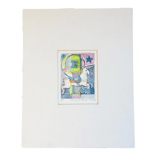 1990s B Is for “Bunny Go Round” - Etching by Marilyn Davis For Sale