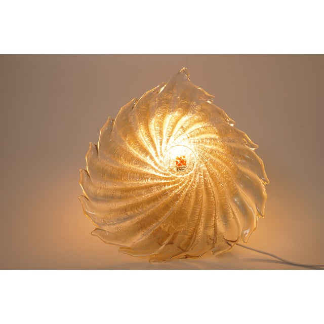 Gold Vetri Murano Glass Wall Lamp with Gold Inclusions from Barovier & Toso, 1960s For Sale - Image 8 of 9