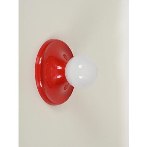 Red Metal Light Ball Wall Lamp by Castiglioni for Flos, Italy, 1970s For Sale - Image 11 of 13